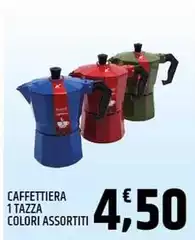 Caffettiera 1 Tazza Colori Assortiti Caffettiera 1 Tazza Colori Assortiti