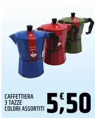 Caffettiera 3 Tazze Colori Assortiti Caffettiera 3 Tazze Colori Assortiti