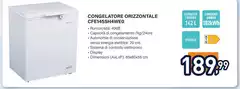 Electroline - Congelatore Orizzontale CFE145SH4WE0 Electroline - Congelatore Orizzontale CFE145SH4WE0