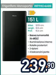 Hisense - Frigorifero Monoporta RR198D4ABE Hisense - Frigorifero Monoporta RR198D4ABE
