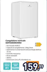 Electroline - Congelatore Verticale SDFE08SM3WE0 Electroline - Congelatore Verticale SDFE08SM3WE0