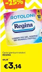 Regina - Carta Igienica 4 Rotoloni