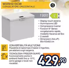Whirlpool - Congelatore Orizzontale W3RHS19CW Whirlpool - Congelatore Orizzontale W3RHS19CW