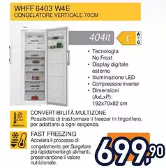 Whirlpool - Congelatore Verticale WHFF 6403 W4E Whirlpool - Congelatore Verticale WHFF 6403 W4E
