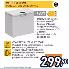 Whirlpool - Congelatore Orizzontale W3RHS19EW1 Whirlpool - Congelatore Orizzontale W3RHS19EW1