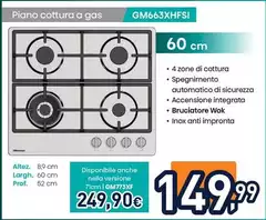 Hisense - Piano Cottura A Gas GM663XHFSI