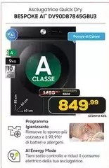 Asciugatrice Quick Dry Dv90db7845gbu3