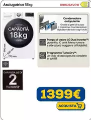 LG - Asciugatrice 18kg RH18U8AVCW LG - Asciugatrice 18kg RH18U8AVCW