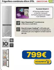 Lg - Frigorifero Combinato 60cm 375L GBBS727CMB Lg - Frigorifero Combinato 60cm 375L GBBS727CMB