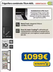 Lg - Frigorifero Combinato 70cm 465L GBBW726CEV Lg - Frigorifero Combinato 70cm 465L GBBW726CEV