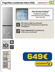 Lg - Frigorifero Combinato 60cm 333L GBBS514CPY Lg - Frigorifero Combinato 60cm 333L GBBS514CPY
