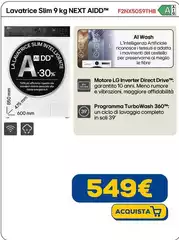 Lg - Lavatrice Slim 9 Kg Next AIDD F2NX50S9THB 