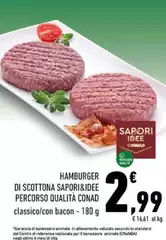 Conad - Hamburger Di Scottona Sapori&Idee Percorso Qualità Conad - Hamburger Di Scottona Sapori&Idee Percorso Qualità