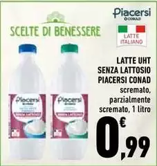 Benessere - Latte UHT Senza Lattosio Piacersi Benessere - Latte UHT Senza Lattosio Piacersi