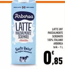 Arborea - Latte UHT Parzialmente Scremato 100% Italiano
