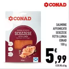 Conad - Salmone Affumicato Scozzese Fetta Lunga Conad - Salmone Affumicato Scozzese Fetta Lunga