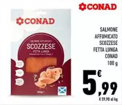 Conad - Salmone Affumicato Scozzese Fetta Lunga Conad - Salmone Affumicato Scozzese Fetta Lunga