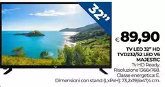 Majestic - Tv Led 32" HD TVD232/52 LED V6