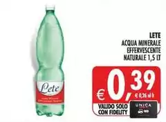 Lete - Acqua Minerale Effervescente Naturale