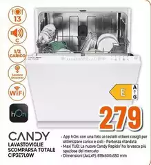 Candy - Lavastoviglie Scomparsa Totale CIP3E7LQW Candy - Lavastoviglie Scomparsa Totale CIP3E7LQW