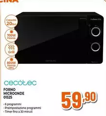 Cecotec - Forno Microonde 0125 Cecotec - Forno Microonde 0125