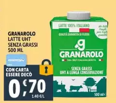Granarolo - Latte UHT Senza Grassi Granarolo - Latte UHT Senza Grassi