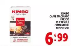 Kimbo - Caffè Macinato Fresco 30 Capsule Compatibili Nespresso Kimbo - Caffè Macinato Fresco 30 Capsule Compatibili Nespresso