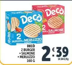 Gusto decò - 2 Burger Salmone/Merluzzo Gusto decò - 2 Burger Salmone/Merluzzo