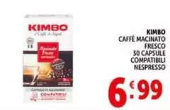 Kimbo - Caffè Macinato Fresco 30 Capsule Compatibili Nespresso Kimbo - Caffè Macinato Fresco 30 Capsule Compatibili Nespresso
