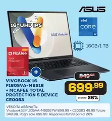 Asus - Vivobook 16 F1605va-mb216 + Mcafee Total Protection 5 Device Ce0063 Asus - Vivobook 16 F1605va-mb216 + Mcafee Total Protection 5 Device Ce0063