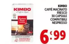 Kimbo - Caffè Macinato Fresco 30 Capsule Compatibili Nespresso Kimbo - Caffè Macinato Fresco 30 Capsule Compatibili Nespresso