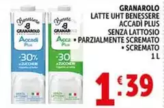 Granarolo - Latte UHT Benessere Accadi Plus Senza Lattosio Parzialmente Scremato Granarolo - Latte UHT Benessere Accadi Plus Senza Lattosio Parzialmente Scremato
