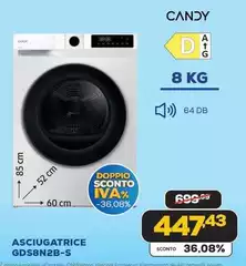 Candy - Asciugatrice Gds8n2b-s Candy - Asciugatrice Gds8n2b-s