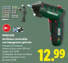 Parkside - Avvitatore Ricaricabile Con Impugnatura Girevole