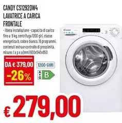 Candy - CS1292DW4 Lavatrice A Carica Frontale Candy - CS1292DW4 Lavatrice A Carica Frontale