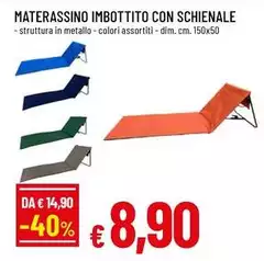 Materassino Imbottito Con Schienale