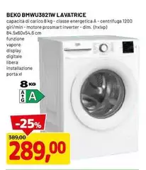 Beko - Bmwu3821w Lavatrice Beko - Bmwu3821w Lavatrice