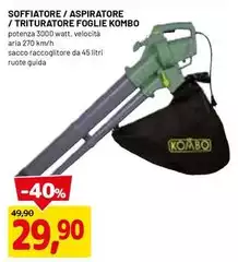 Kombo - Soffiatore/Aspiratore/Trituratore Foglie
