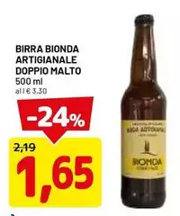 Birra Bionda Artigianale Doppio Malto