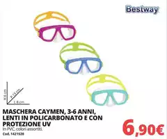 Bestway - Maschera Caymen, 3-6 Anni, Lenti In Policarbonato E Con Protezione Uv