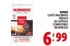 Kimbo - Caffè Macinato Fresco 30 Capsule Compatibili Nespresso