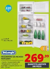 De Longhi - Frigorifero Da Incasso F6DP220EH De Longhi - Frigorifero Da Incasso F6DP220EH