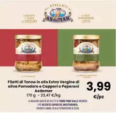 Asdomar - Filetti Di Tonno In Olio Extra Vergine Di Oliva Pomodoro E Capperi O Peperoni