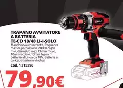 Max - Trapano Avvitatore A Batteria Te-cd 18/48 Li-i-sol