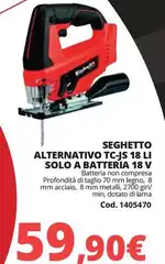 Solo - Seghetto Alternativo Tc-js 18 Li A Batteria 18 V Solo - Seghetto Alternativo Tc-js 18 Li A Batteria 18 V