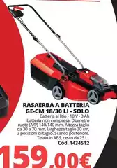 Solo - Rasaerba A Batteria Ge-cm 18/30 Li