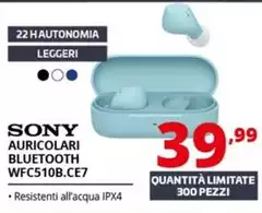 Sony - Auricolari Bluetooth WFC510B.CE7