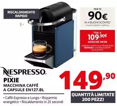Nespresso - Pixie Macchina Caffè A Capsule EN127.BL Nespresso - Pixie Macchina Caffè A Capsule EN127.BL