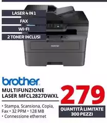 Brother - Multifunzione Laser MFCL2827DWXL Brother - Multifunzione Laser MFCL2827DWXL