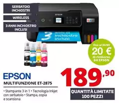 Epson - Multifunzione ET-2875 Epson - Multifunzione ET-2875